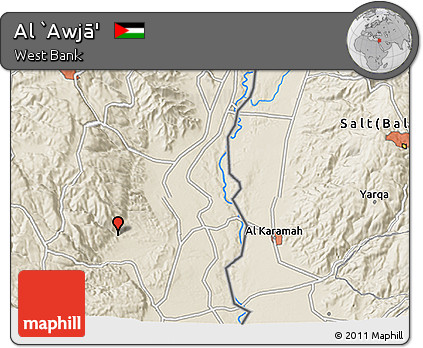Shaded Relief 3D Map of Al `Awjā'