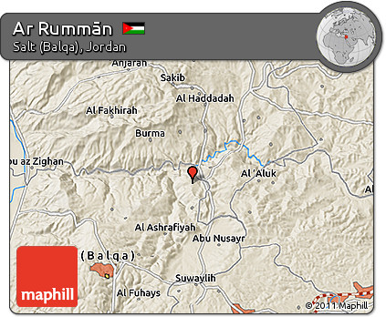Shaded Relief 3D Map of Ar Rummān