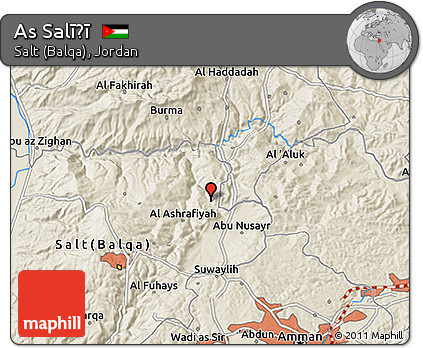 Shaded Relief 3D Map of As Salīḩī