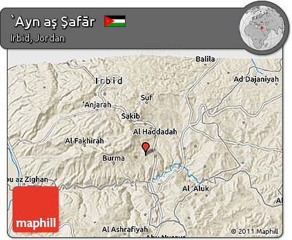 Shaded Relief 3D Map of `Ayn Aş Şafār