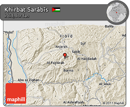 Shaded Relief 3D Map of Khirbat Sarābīs