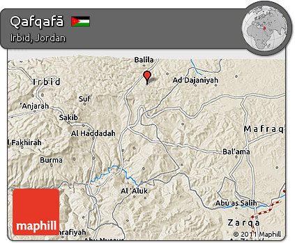 Shaded Relief 3D Map of Qafqafā