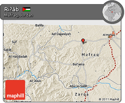 Shaded Relief 3D Map of Riḩāb