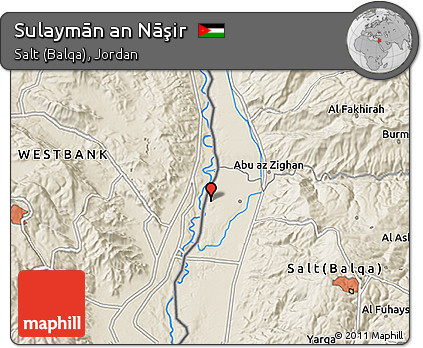 Shaded Relief 3D Map of Sulaymān An Nāşir
