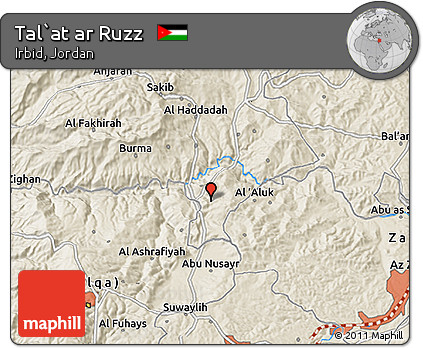 Shaded Relief 3D Map of Tal`at Ar Ruzz