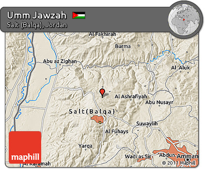 Shaded Relief 3D Map of Umm Jawzah