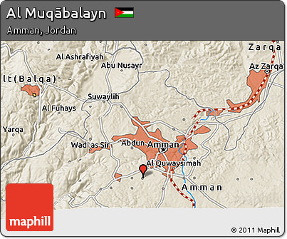 Shaded Relief 3D Map of Al Muqābalayn
