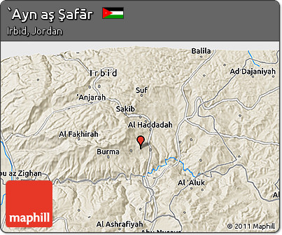 Shaded Relief 3D Map of `Ayn Aş Şafār
