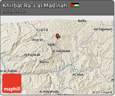 Shaded Relief 3D Map of Khirbat Ra”s Al Madīnah