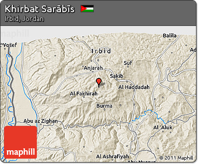 Shaded Relief 3D Map of Khirbat Sarābīs