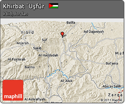 Shaded Relief 3D Map of Khirbat `Uşfūr