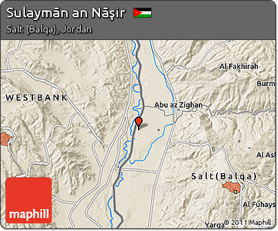 Shaded Relief 3D Map of Sulaymān An Nāşir
