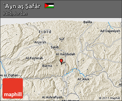Shaded Relief 3D Map of `Ayn Aş Şafār