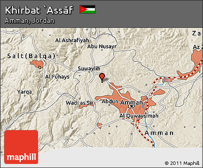 Shaded Relief 3D Map of Khirbat `Assāf