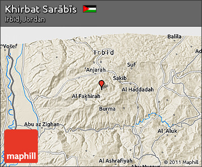 Shaded Relief 3D Map of Khirbat Sarābīs