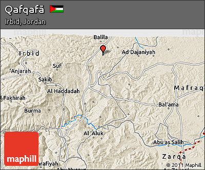 Shaded Relief 3D Map of Qafqafā