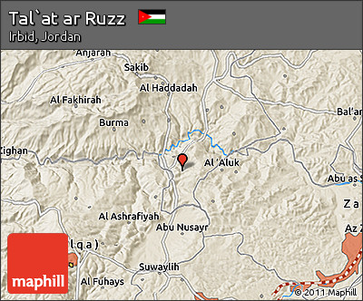 Shaded Relief 3D Map of Tal`at Ar Ruzz