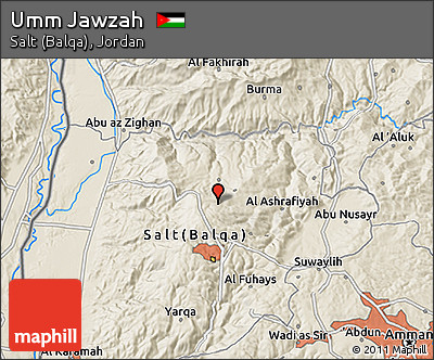 Shaded Relief 3D Map of Umm Jawzah