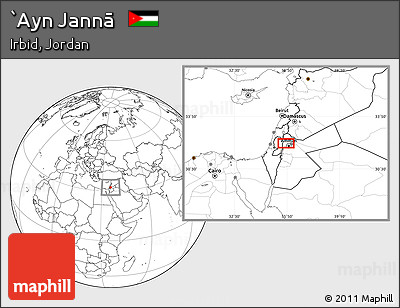 Blank Location Map of `Ayn Jannā