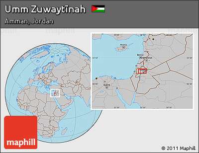 Gray Location Map of Umm Zuwaytīnah