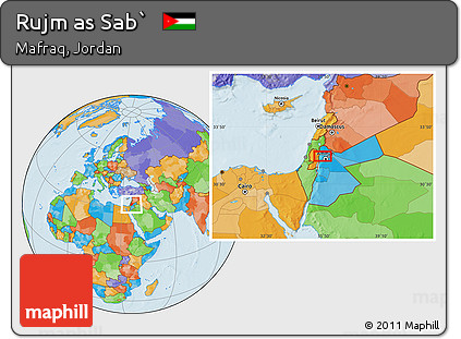 Political Location Map of Rujm As Sab`