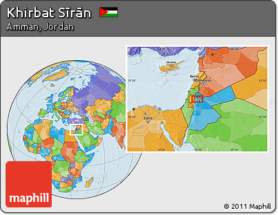 Political Location Map of Khirbat Sīrān