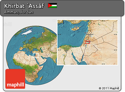 Satellite Location Map of Khirbat `Assāf