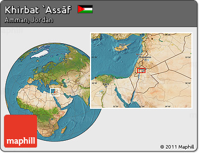 Satellite Location Map of Khirbat `Assāf