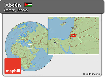 Savanna Style Location Map of `Abdūn