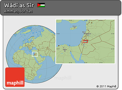 Savanna Style Location Map of Wādī As Sīr