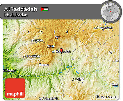 Physical Map of Al Ḩaddādah