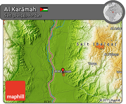 Physical Map of Al Karāmah