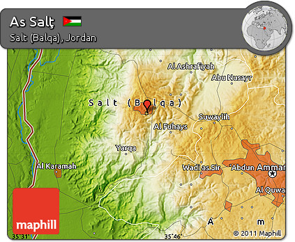 Physical Map of As Salţ