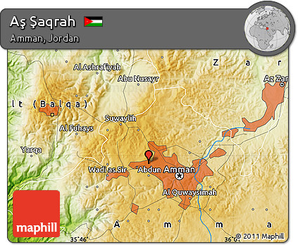 Physical Map of Aş Şaqrah