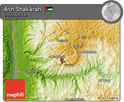 Physical Map of Ash Shakārah