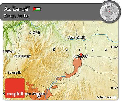 Physical Map of Az Zarqā'