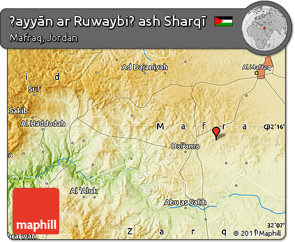 Physical Map of Ḩayyān Ar Ruwaybiḑ Ash Sharqī