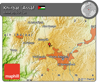 Physical Map of Khirbat `Assāf
