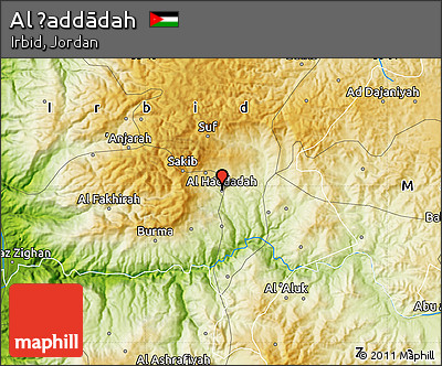Physical Map of Al Ḩaddādah