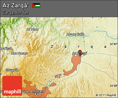 Physical Map of Az Zarqā'