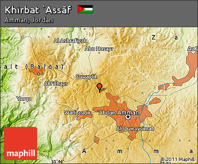 Physical Map of Khirbat `Assāf