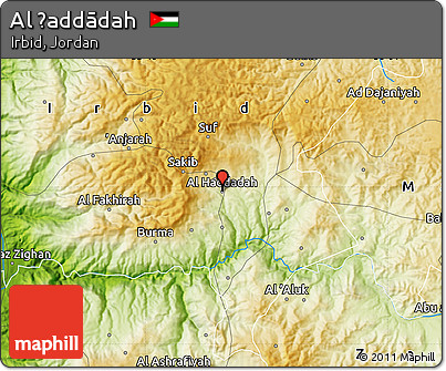 Physical Map of Al Ḩaddādah