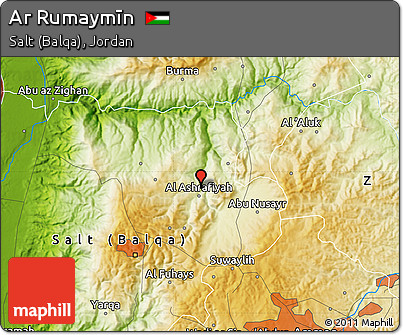 Physical Map of Ar Rumaymīn