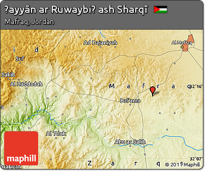 Physical Map of Ḩayyān Ar Ruwaybiḑ Ash Sharqī