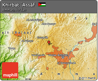 Physical Map of Khirbat `Assāf