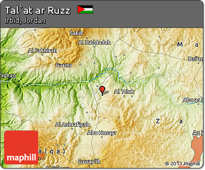 Physical Map of Tal`at Ar Ruzz