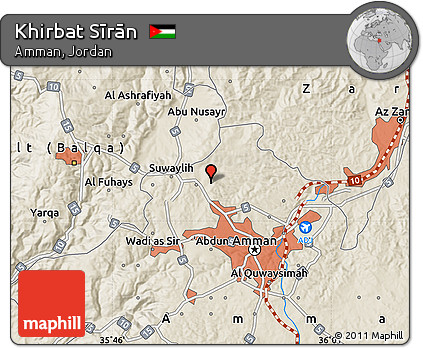 Shaded Relief Map of Khirbat Sīrān