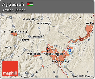 Shaded Relief Map of Aş Şaqrah