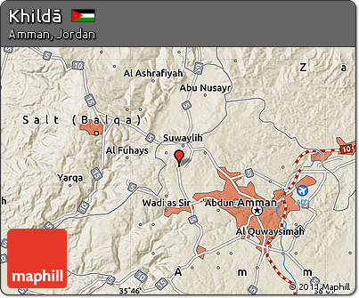Shaded Relief Map of Khildā