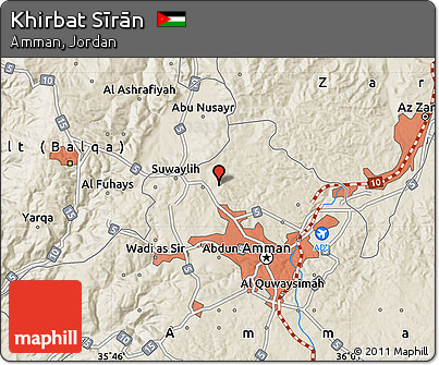 Shaded Relief Map of Khirbat Sīrān